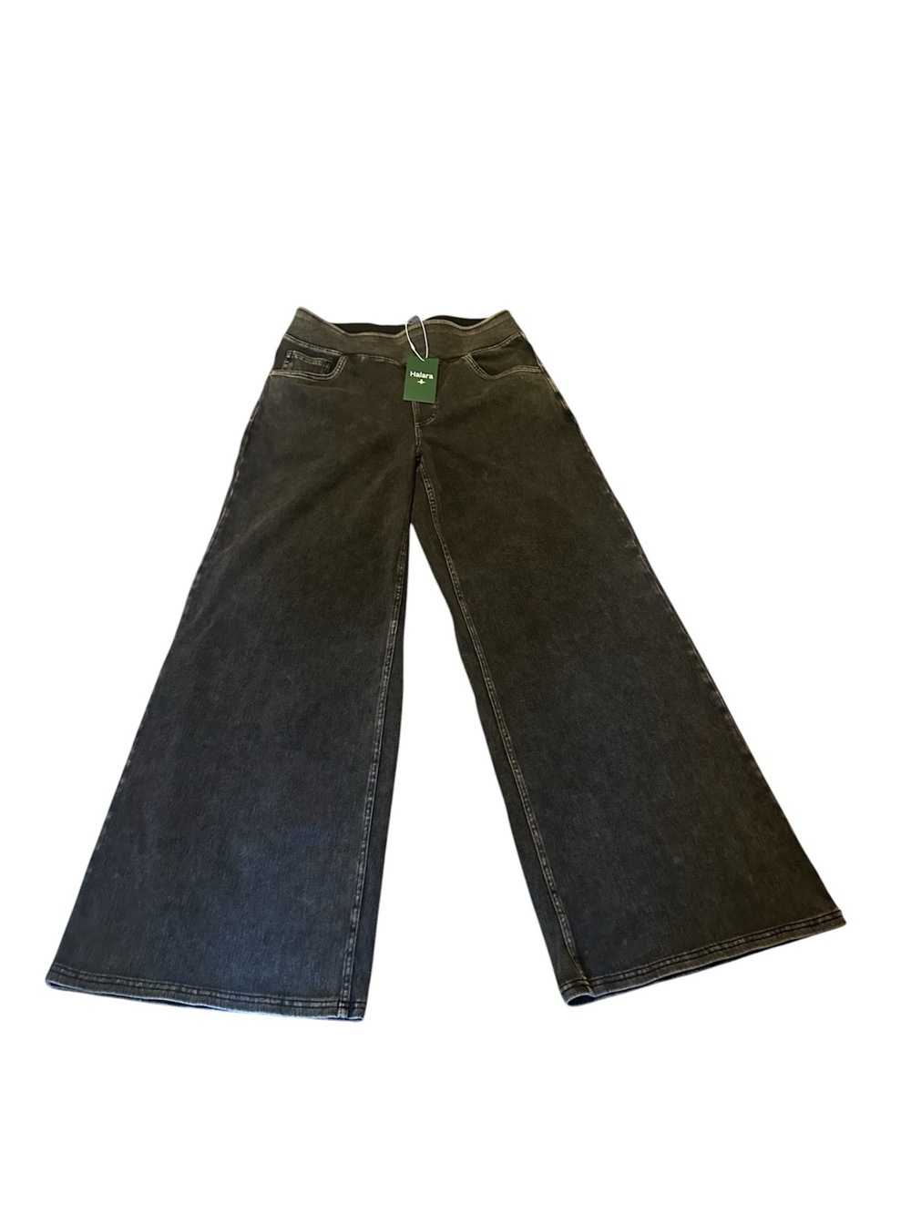 Halara Wide Leg Black Women's Jeans with Elastic Waist - Picture 6 of 8